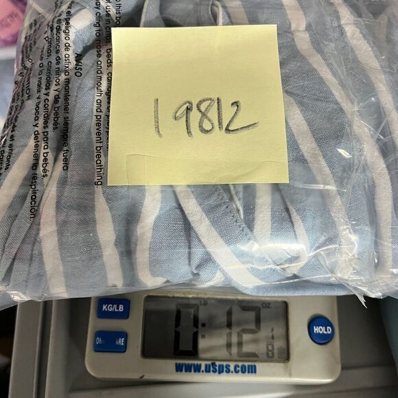 LOFT Linen Blend Cropped Pants Striped Drawstring Waist Tie High Rise SMALL - Picture 12 of 12